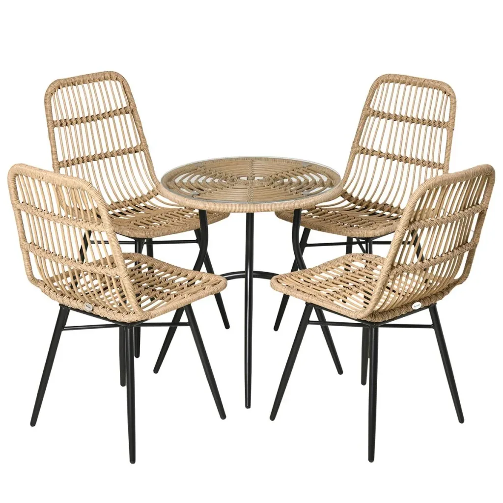 5-tlg. Gartenmöbel-Set aus PE-Rattan