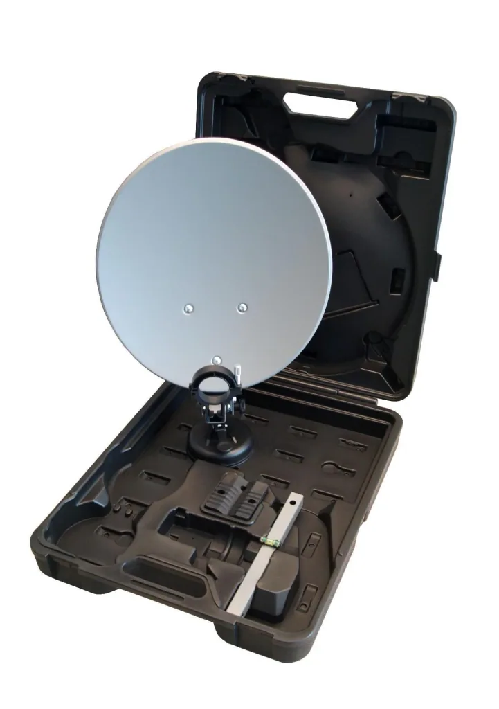 Sat-Campingkoffer CS35 mit Easyfind LNB, Halterung