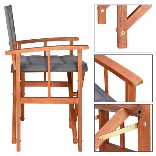 Klappbarer Directional Chair Anthrazit Eukalyptus FSC