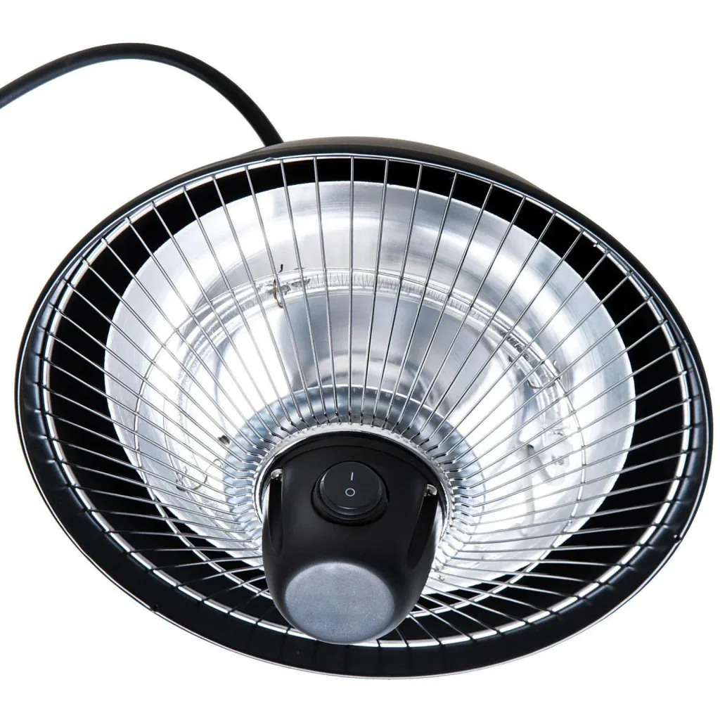 Deckenheizstrahler Heizstrahler 600W Schwarz Ø25