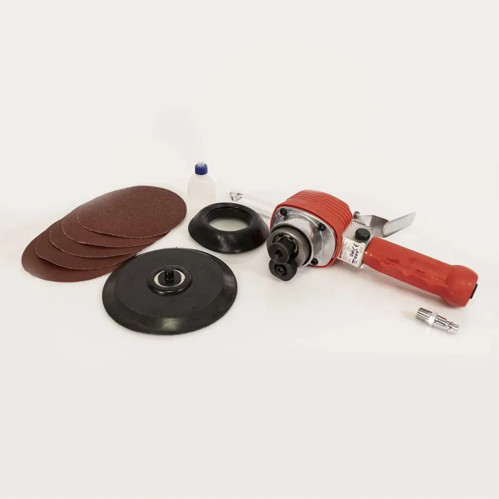 Druckluft-Exzenterschleifer mit 5 Schleifpads