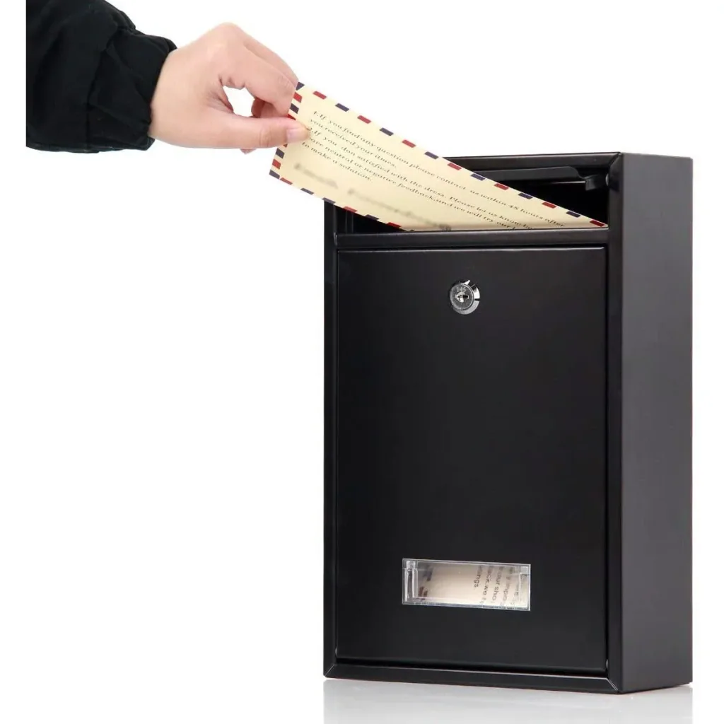 Briefkasten mit 2 Tasten - schwarz - 360x260x80 mm