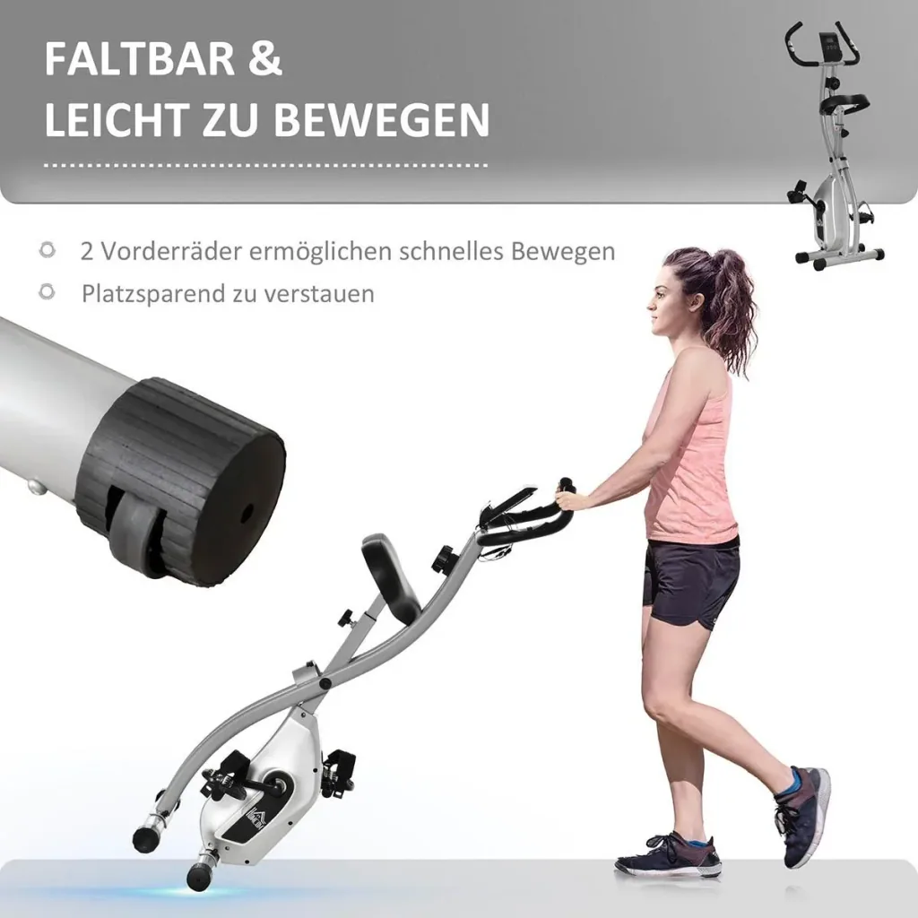 Heimtrainer X-Bike Fahrradtrainer mit 8 stufig einstellbarem Magnetwiderstand faltbares Fitnessfahrrad höhenverstellbar