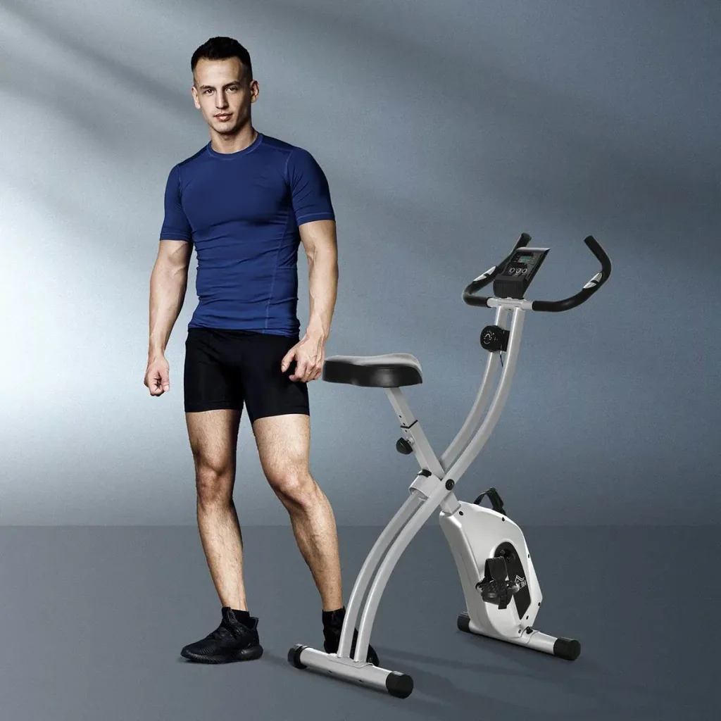 Heimtrainer X-Bike Fahrradtrainer mit 8 stufig einstellbarem Magnetwiderstand faltbares Fitnessfahrrad höhenverstellbar