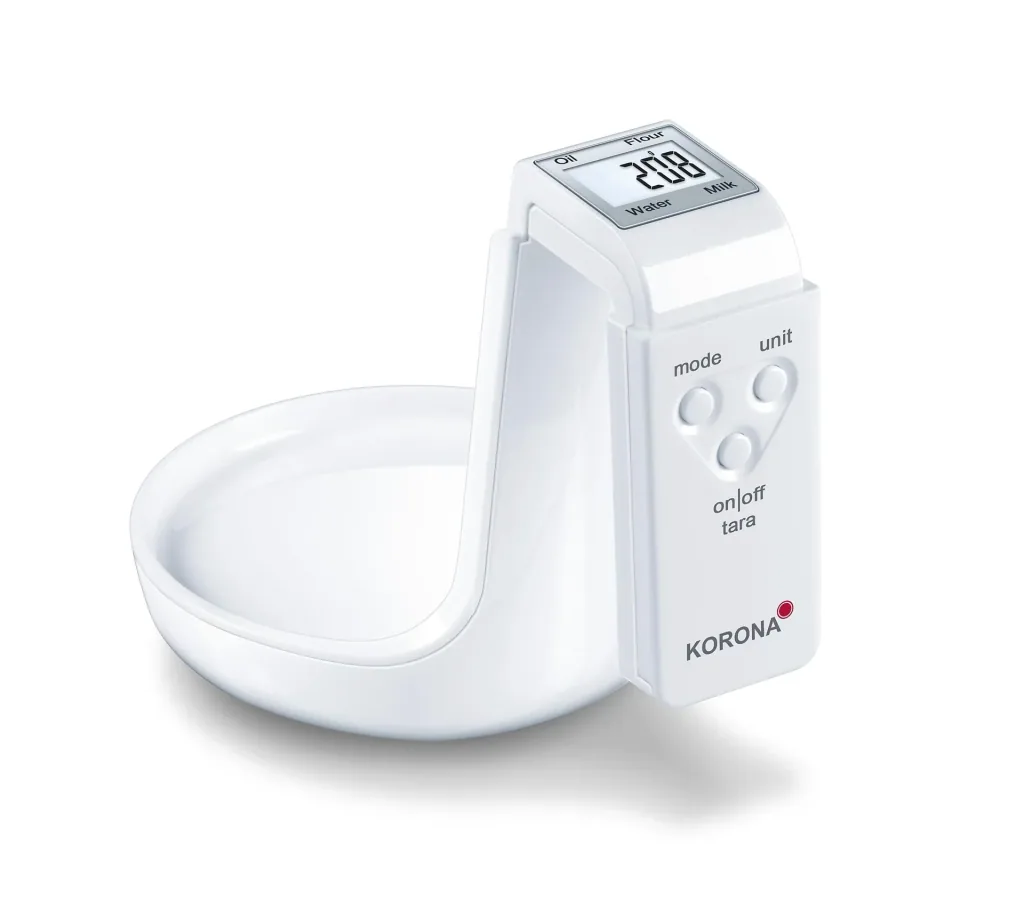 Digital Messbecher-Waage „Mia“, bis 3 kg, Weiß, abnehmbarer Messbecher