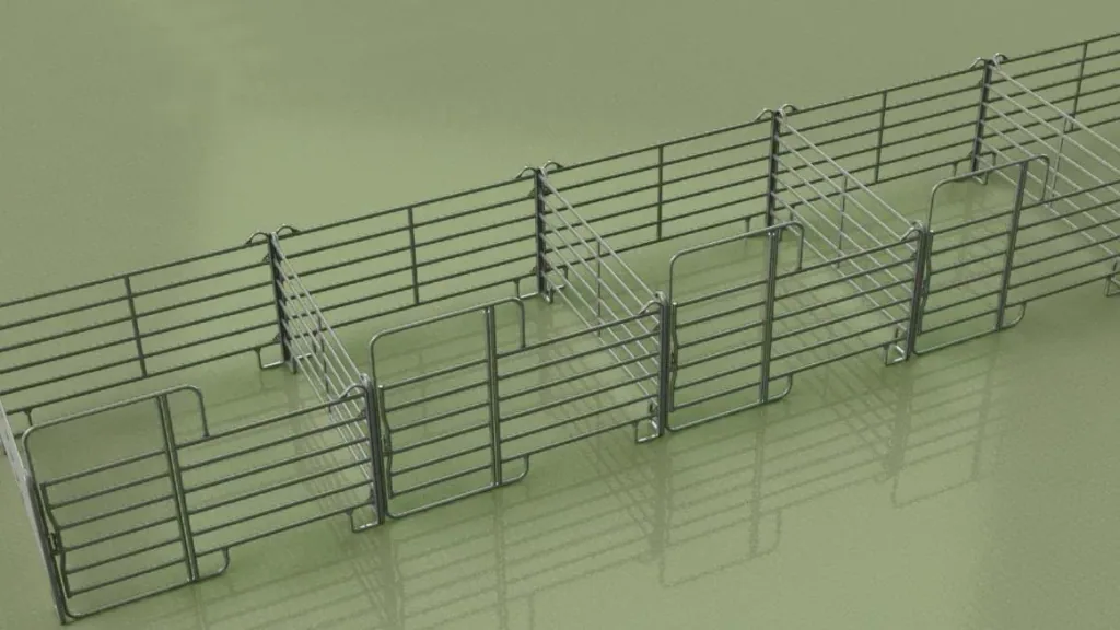 Weidepanel - Zaunelement mit Tor, 3,6 m Länge, Gesamthöhe 2,2 m