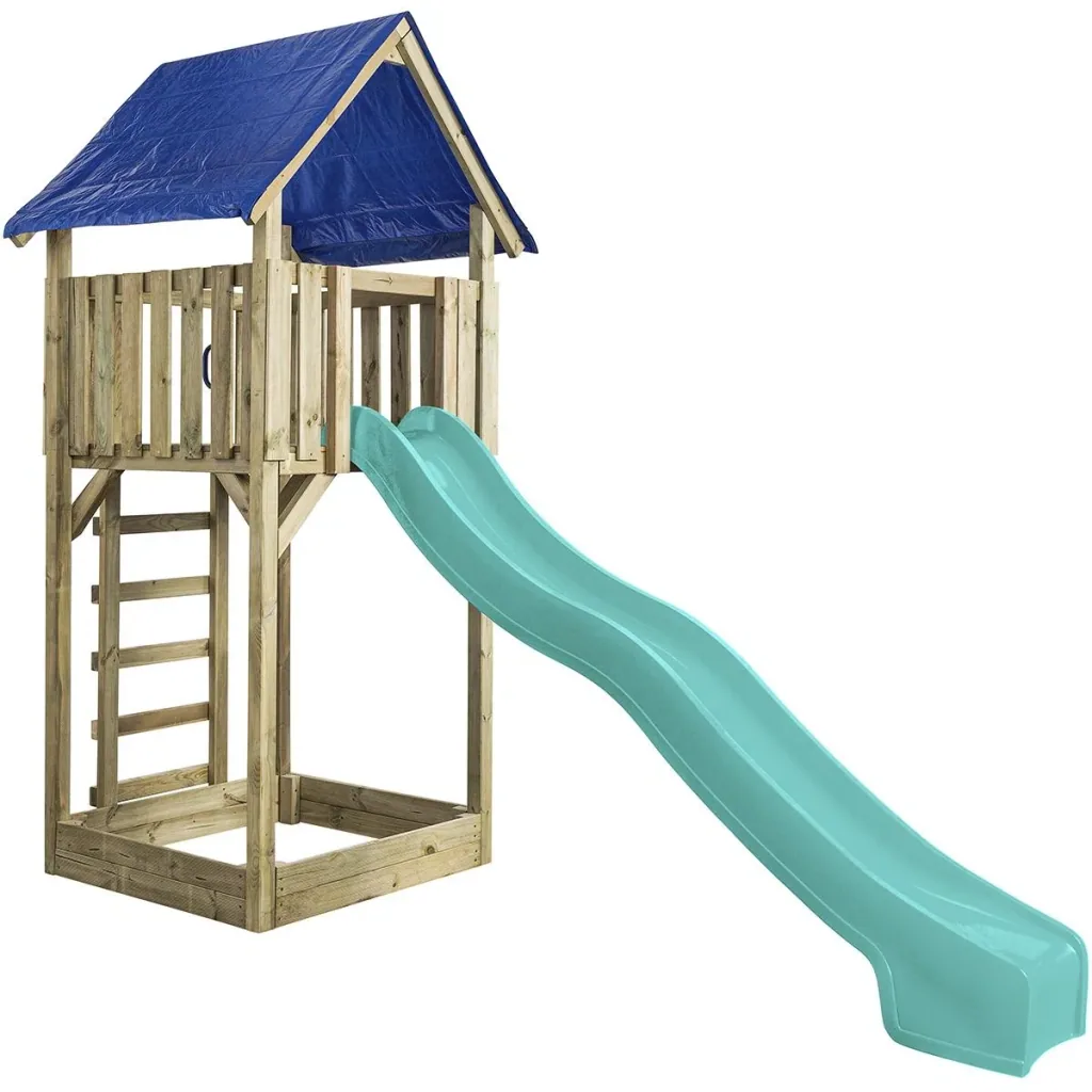 Spielturm Lisa mit Rutsche Türkis