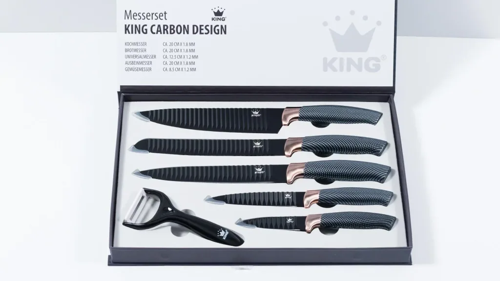 Messer-Set Carbon mit Sparschäler, 6-teilig