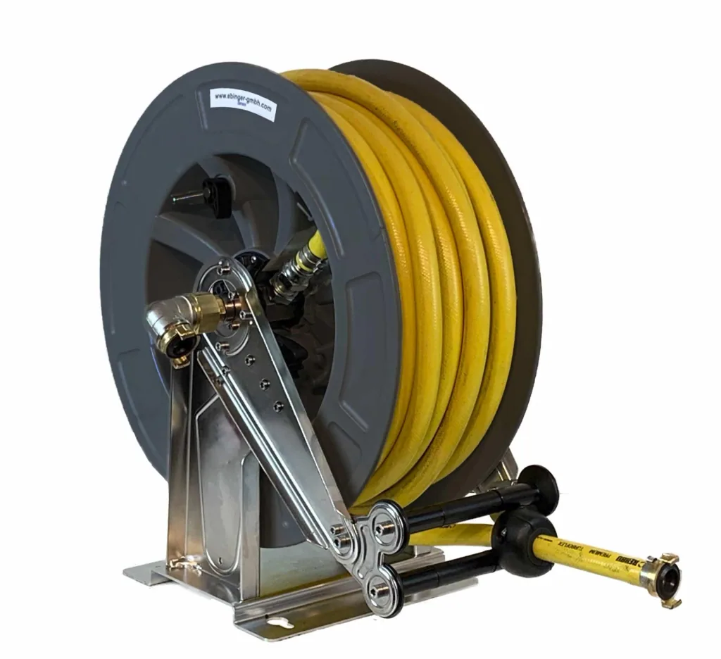 Schlauchaufroller Edelstahl/ABS Kunststoffgehäuse OSK 610 mit 25 m, 3/4" PVC-Wasserschlauch, max.12bar/60°C