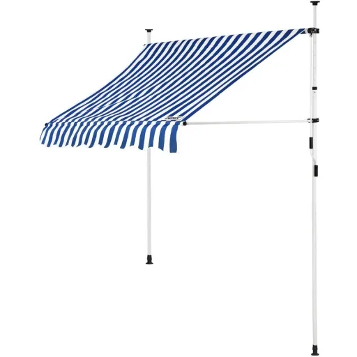 Klemmmarkise blau/weiß 150cm