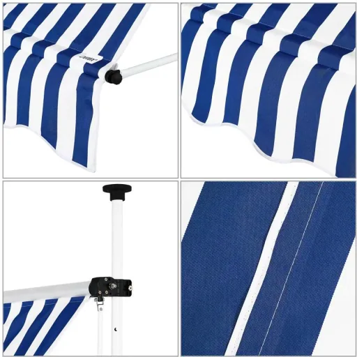 Klemmmarkise blau/weiß 150cm