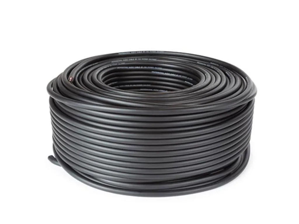Lautsprecherkabel 2x2.50mm², 100 Meter, schwarz, Spule, reiner OFC-Kupferdraht für 100 V PA-Anlagen, Heimkino, professionelle Beschallungsanlage, hochwertiges Audiosignal