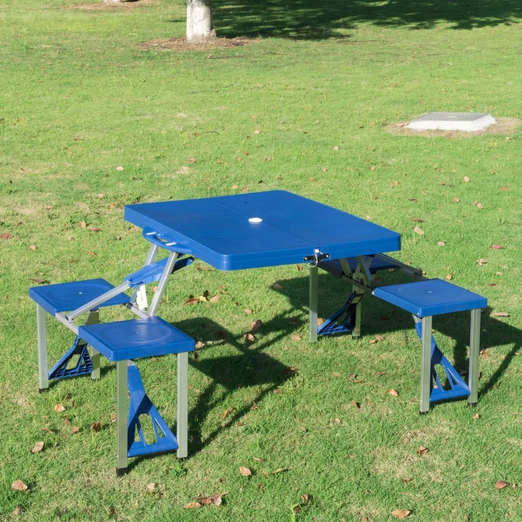 Alu Campingtisch Picknick 4-Sitzer klappbar Blau