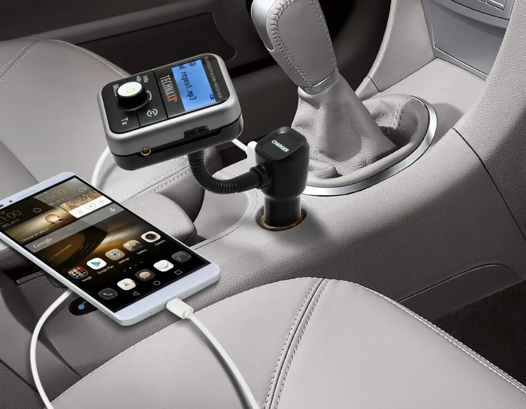 DAB+ und FM Bluetooth Transmitter mit Freisprechfunktion, Ladefunktion, Radio und MP3-Player