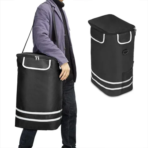 Einkaufswagen Max 25kg|Abnehmbare Einkaufstasche|Mit Kühlfach | Aluminium schwarz
