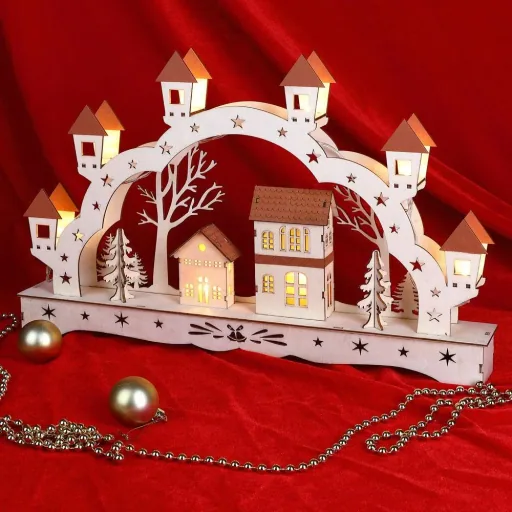Weihnachtsschleife für Kerzen - Kerzenhalter - Landschaft