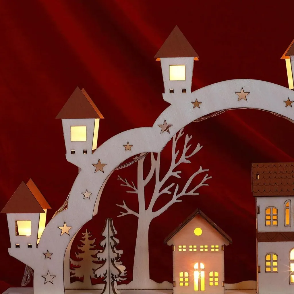 Weihnachtsschleife für Kerzen - Kerzenhalter - Landschaft