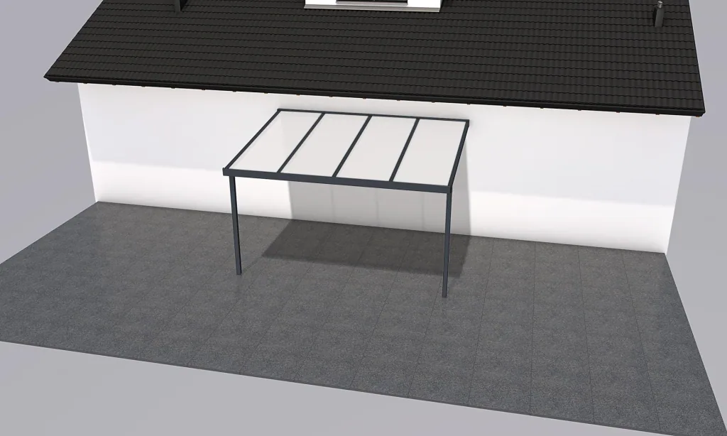 Terrassendach Premium, anthrazit, 4102 x 3060 mm - Klima blue
