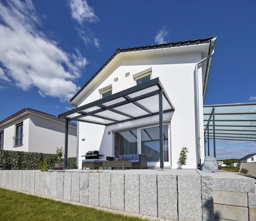Terrassendach Premium, anthrazit, 4102 x 3060 mm - Klima blue
