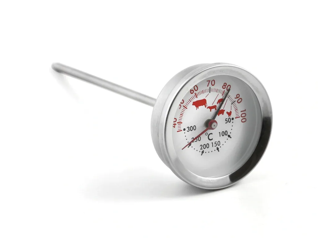 Edelstahl Fleisch- und Ofen-Thermometer, Doppelanzeige von 40-100°C und 50-300°C