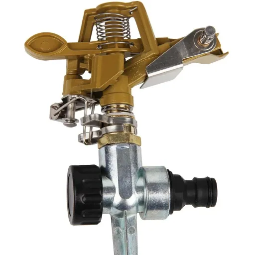 Schmutzwasser-Tauchpumpenset inkl 15 Meter Gartenschlauch, Gartensprenger mit Anschlüssen, Rasensprenger und Wasserhahn