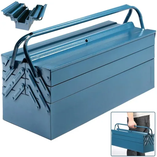 Stahl-Werkzeugkasten blau 53x20x20cm