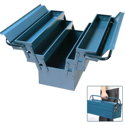 Stahl-Werkzeugkasten blau 53x20x20cm