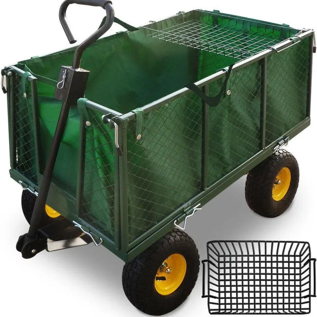 Trolley mit Innenplane - grün - max 550 kg - 114x52x105 cm