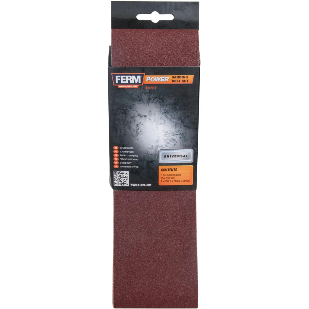 BSA1013 Schleifbänder, 75x533mm (P60, P100, P120), 3-Tlg.