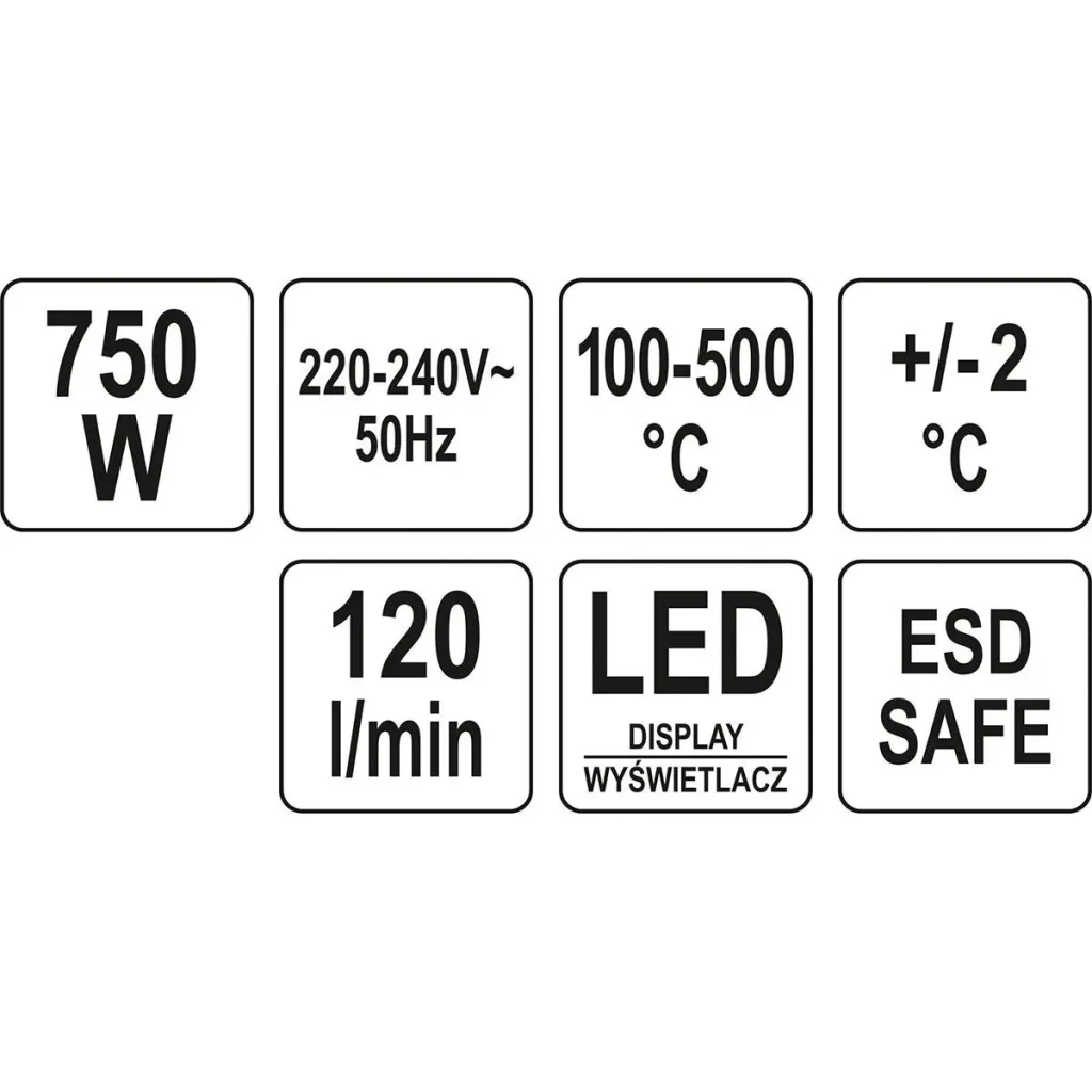 Lötstation mit LED-Anzeige - 750W - 100/500°C