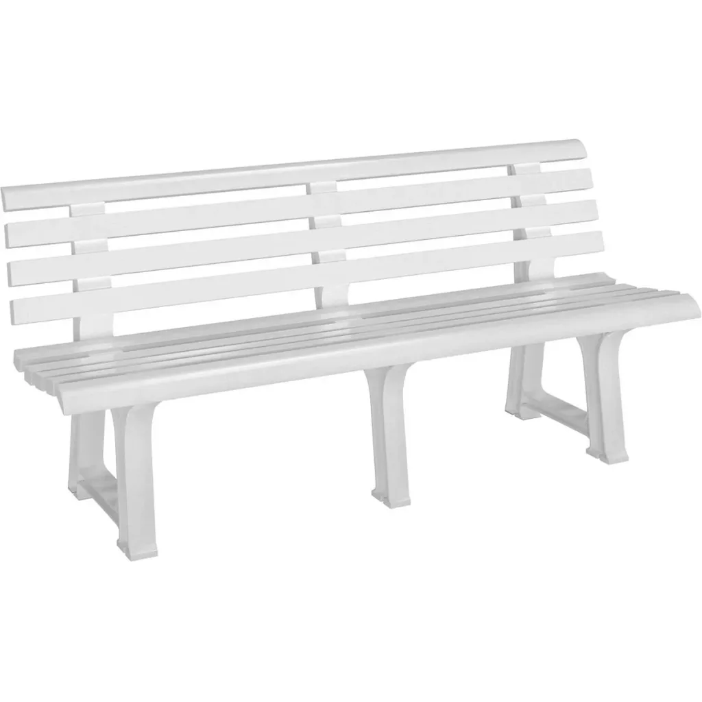 NL Gartenbank 145x49x74 cm - Weiß- 3 Personen