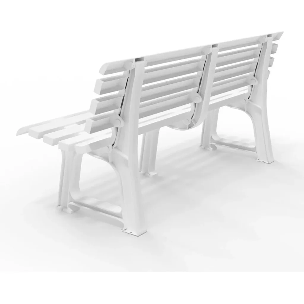 NL Gartenbank 145x49x74 cm - Weiß- 3 Personen