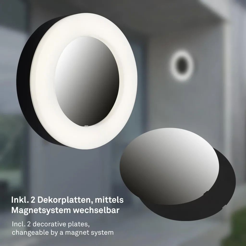 RIGA LED Außenwandleuchte, schwarz, IP44, 15 Watt, 1.550 lm, 4.000 K