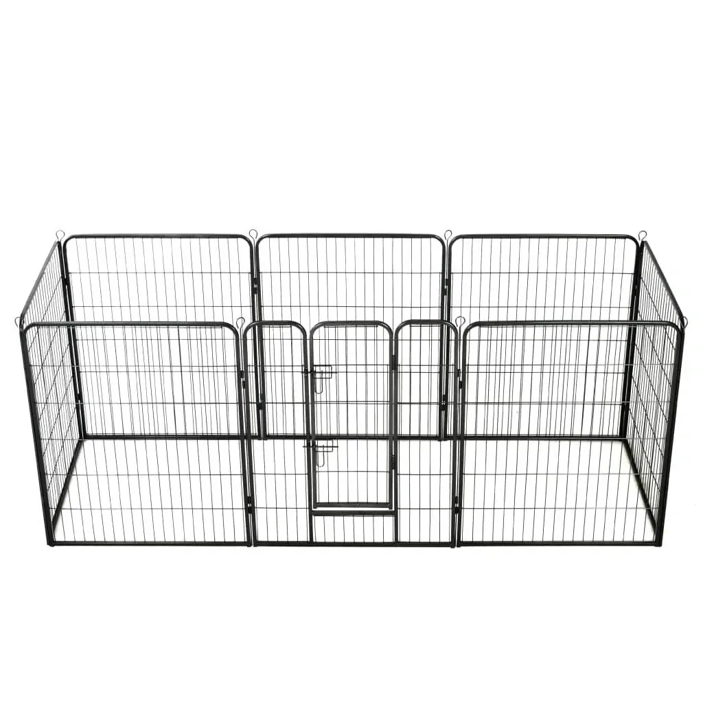 Hundeauslauf 8 Platten 80x100 cm schwarzer Stahl