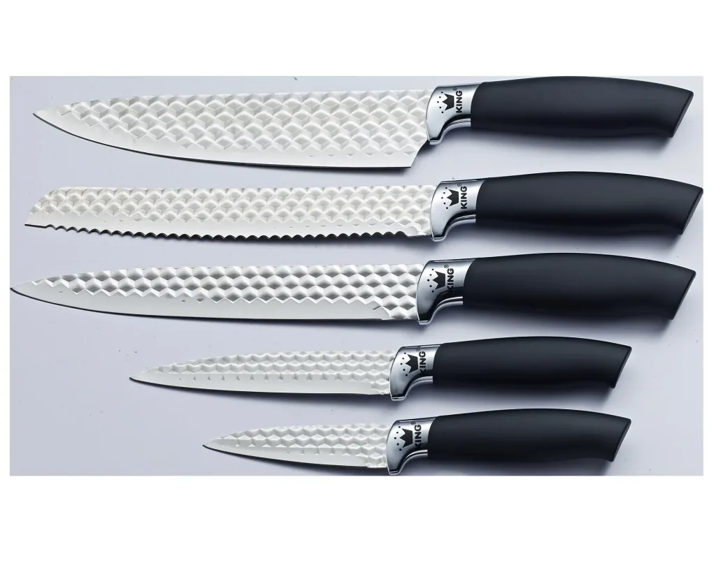 Messerblock "Conic", inklusive 5 Küchenmesser, Silber/Schwarz, 6-teilig