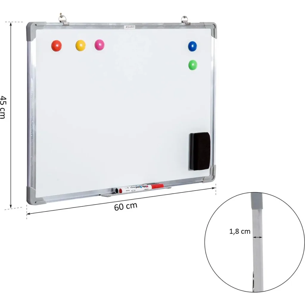 Magnettafel inklusive Zubehör weiß
