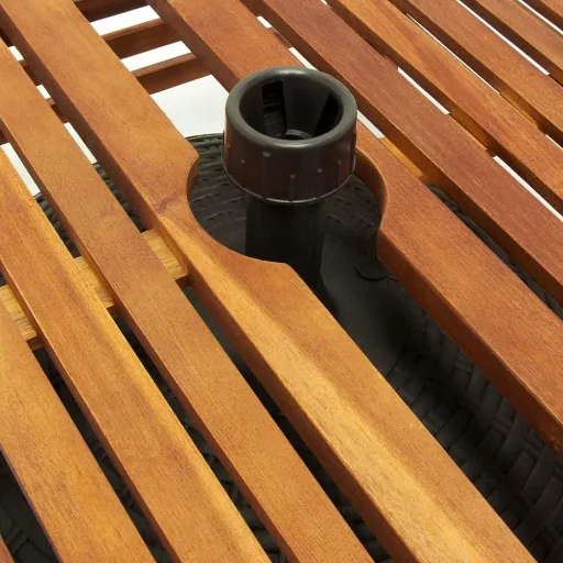 Sonnenschirmfußtisch, Gartentisch, Beistelltisch, Sonnenschirmfußabdeckung, Akazienholz 62x62x26cm