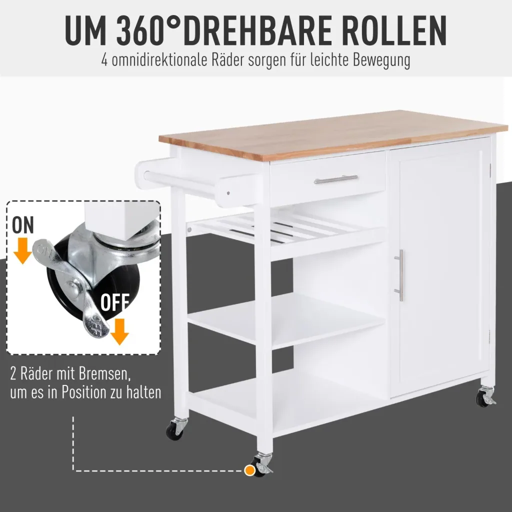 Küchenrollwagen mit Schublade