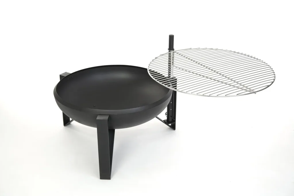 Grill Feuerstelle inklusive Grillrost 70x70x75 cm Schwarz
