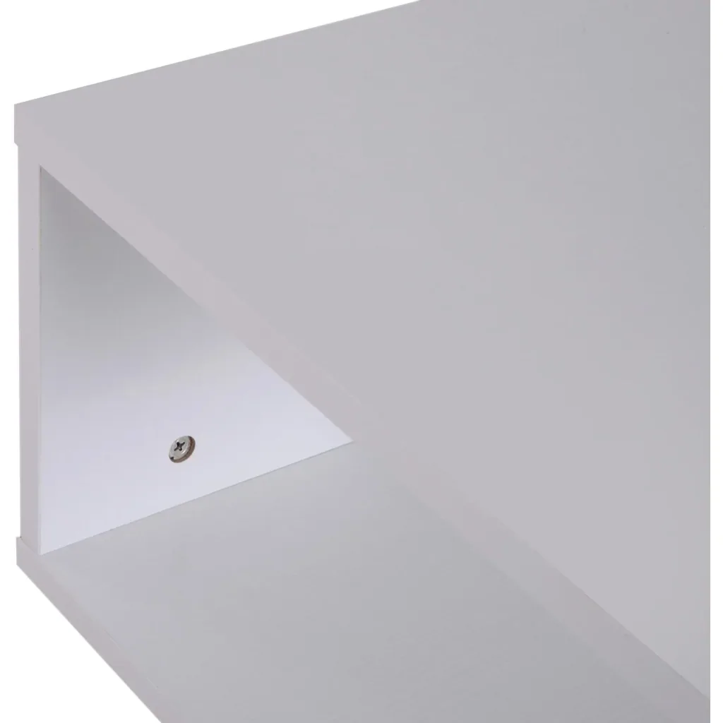 Beistelltisch Couchtisch Sofatisch 3 x Fach Spanplatte + Alulegierung Weiß 48 x 48 x 48 cm