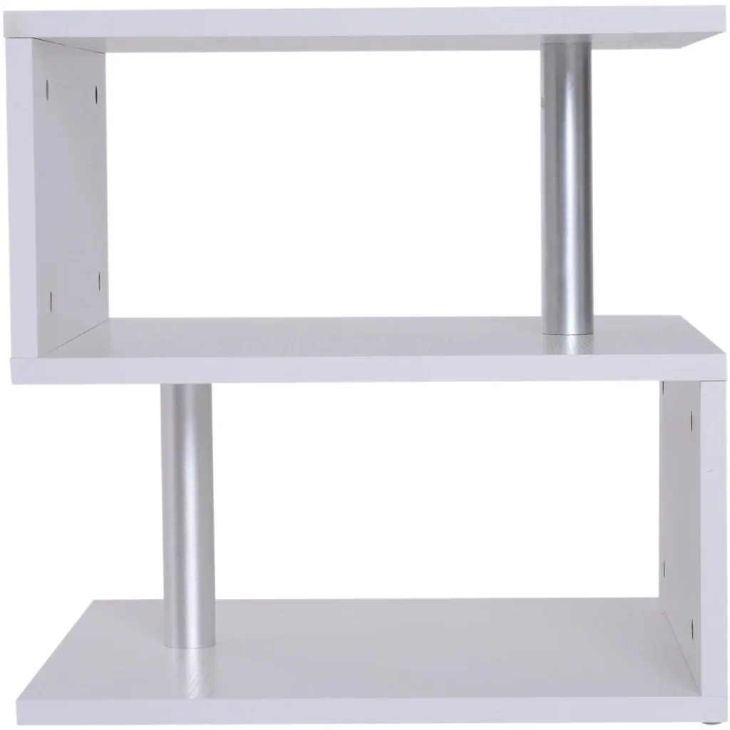 Beistelltisch Couchtisch Sofatisch 3 x Fach Spanplatte + Alulegierung Weiß 48 x 48 x 48 cm