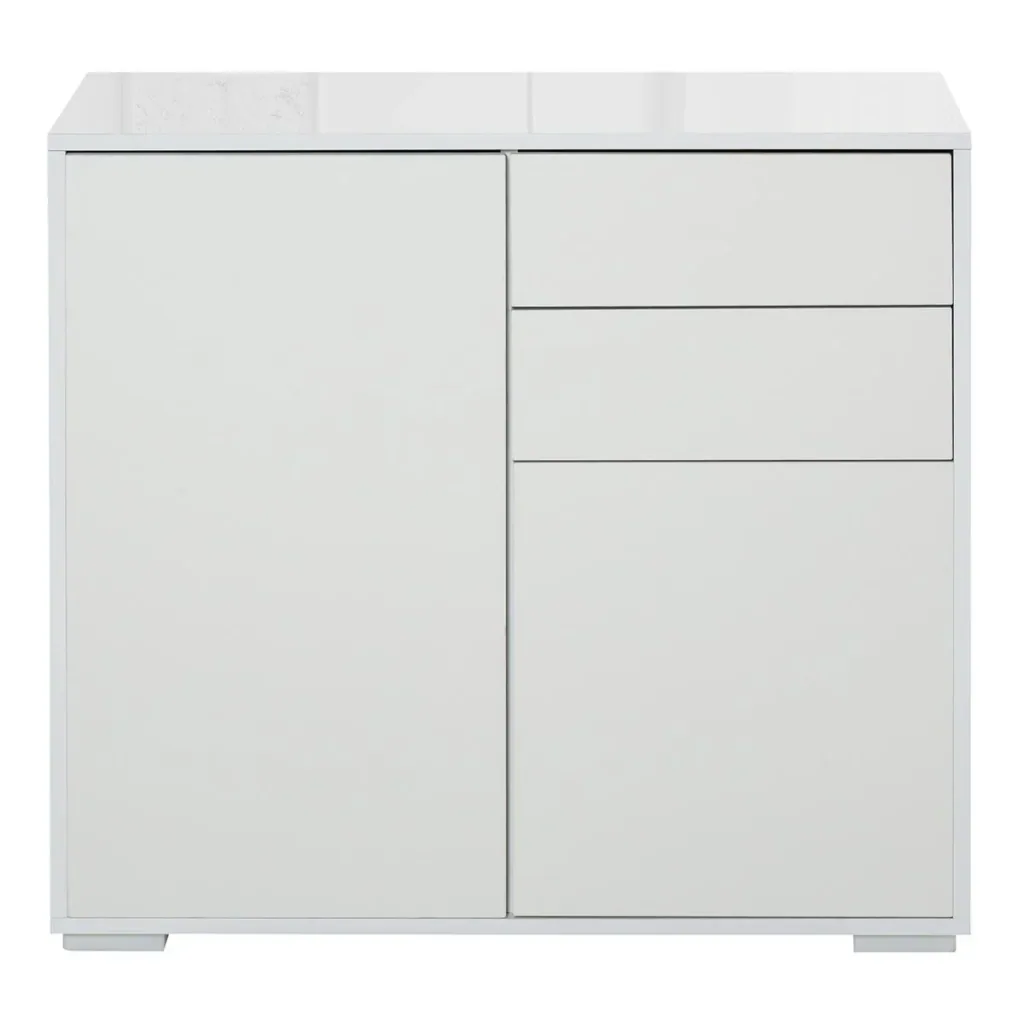 Standschrank Aufbewahrungsschrank Mehrzweckschrank Aktenschrank Kommode 2 Schublade 2 Türen E1 Spanplatte Weiß 79 x 36