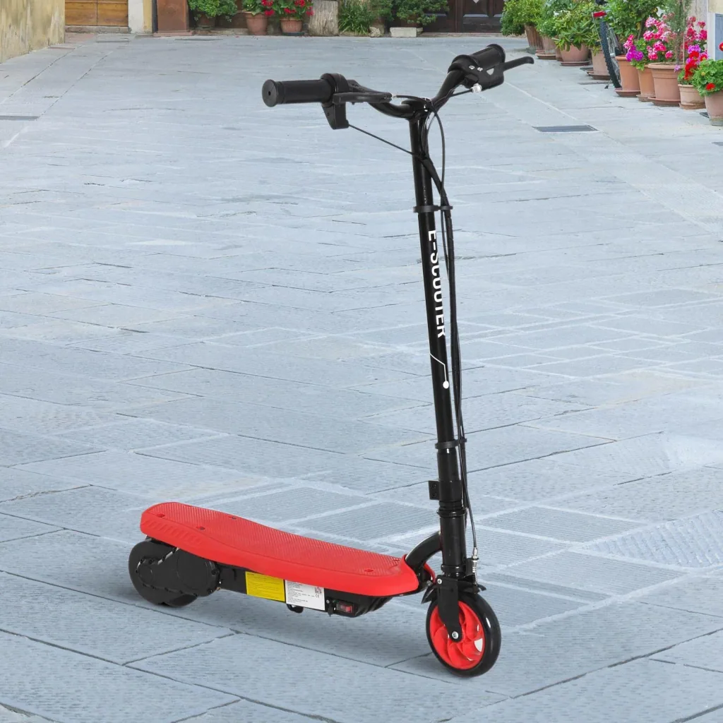 E-Scooter Tretroller Kinderroller Kinder Roller Metall Rot