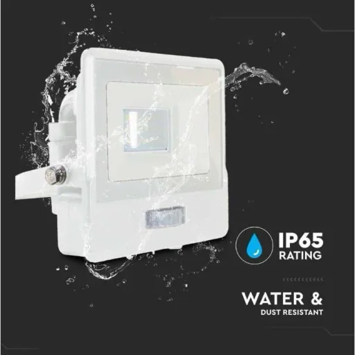 VT-118S LED-Flutlicht mit Sensor - 10 W - 735 Lm - 3000K - Weiß