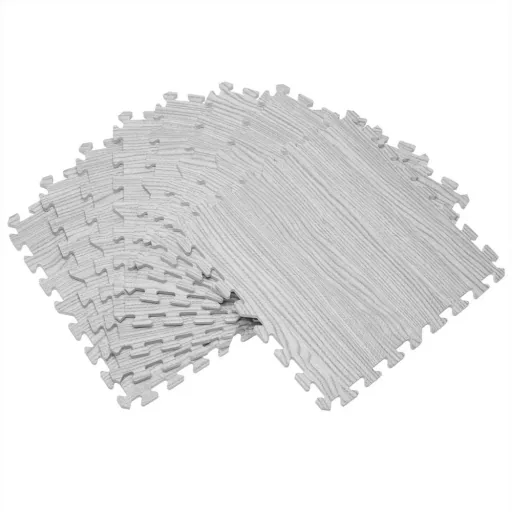 Bodenschutz/Puzzlematte 8 Stück - grau Holzoptik 172x87x1cm