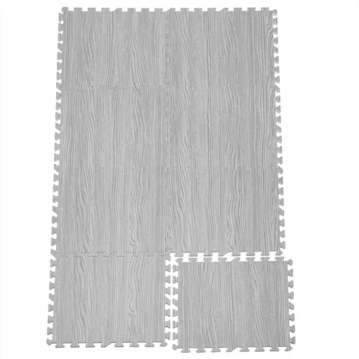 Bodenschutz/Puzzlematte 8 Stück - grau Holzoptik 172x87x1cm