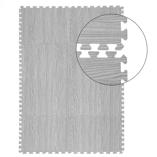 Bodenschutz/Puzzlematte 8 Stück - grau Holzoptik 172x87x1cm