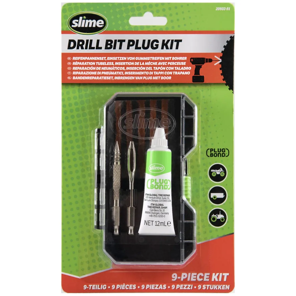 Reifenpannenset, Einsetzen von Gummistreifen mit Bohrer, Drill Bit Plug Kit