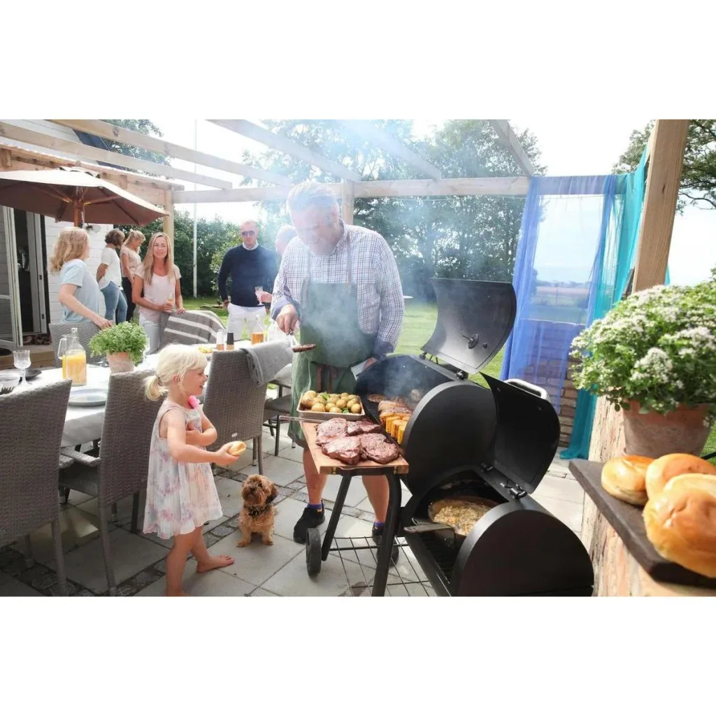 Smoker V-200 - Barbecue - Holzkohlegrill - 16 Zoll - Grillen, Räuchern