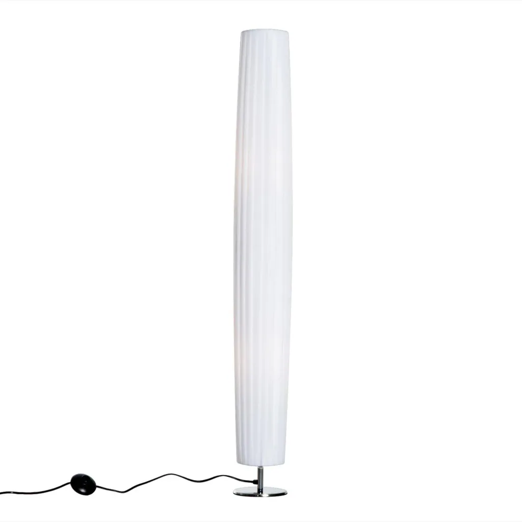 Stehleuchte E27 Edelstahl 120cm Weiß